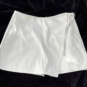 White Wrap Mini Skirt - Brand: